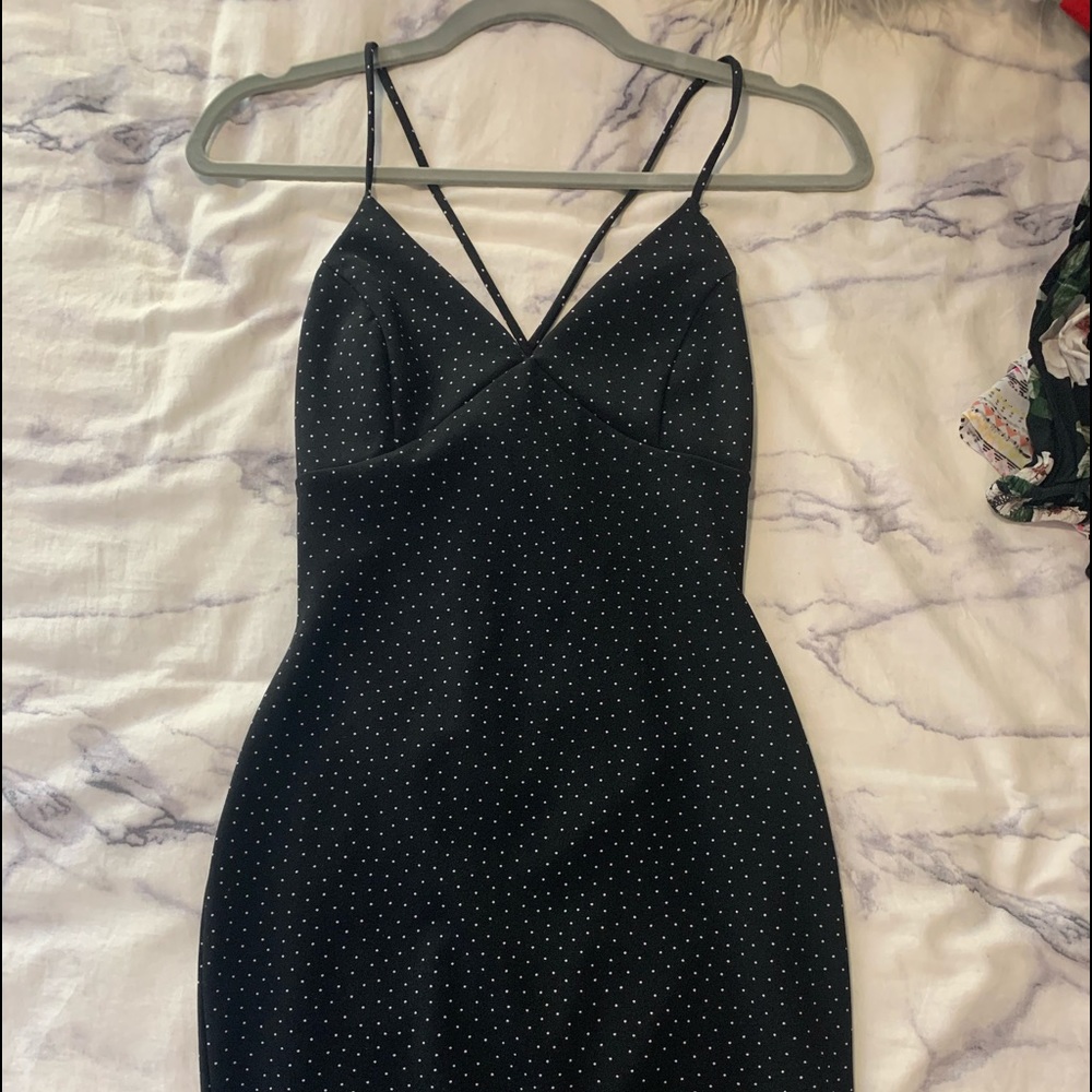Body con mini black and white dress!